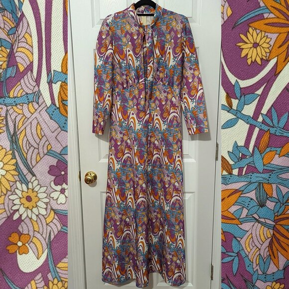 Vintage America Dresses & Skirts - Vintage 70s Floral organic print maxi dress